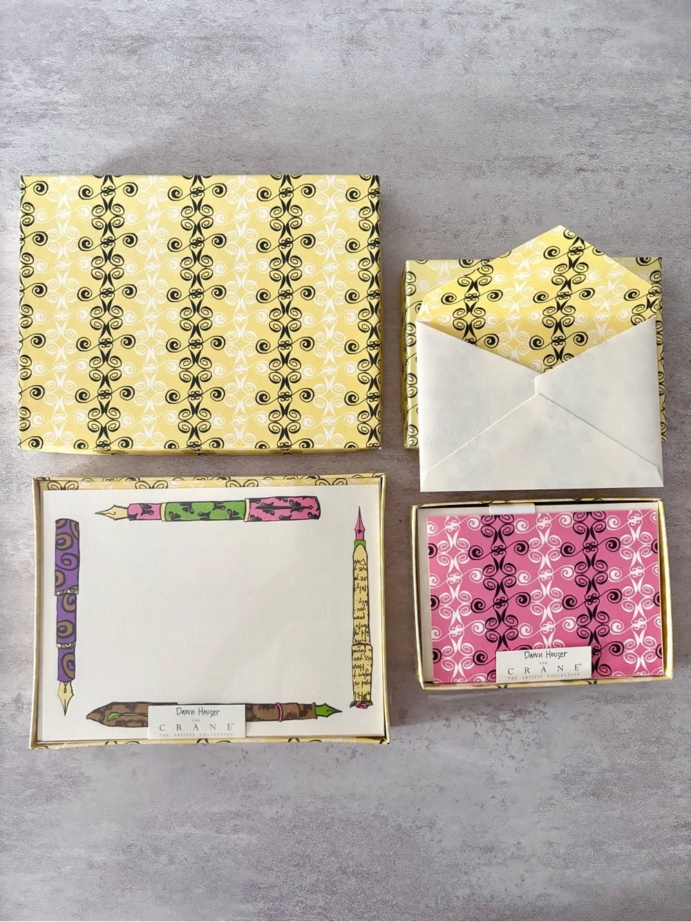Crane Blue Floral Note Card Set